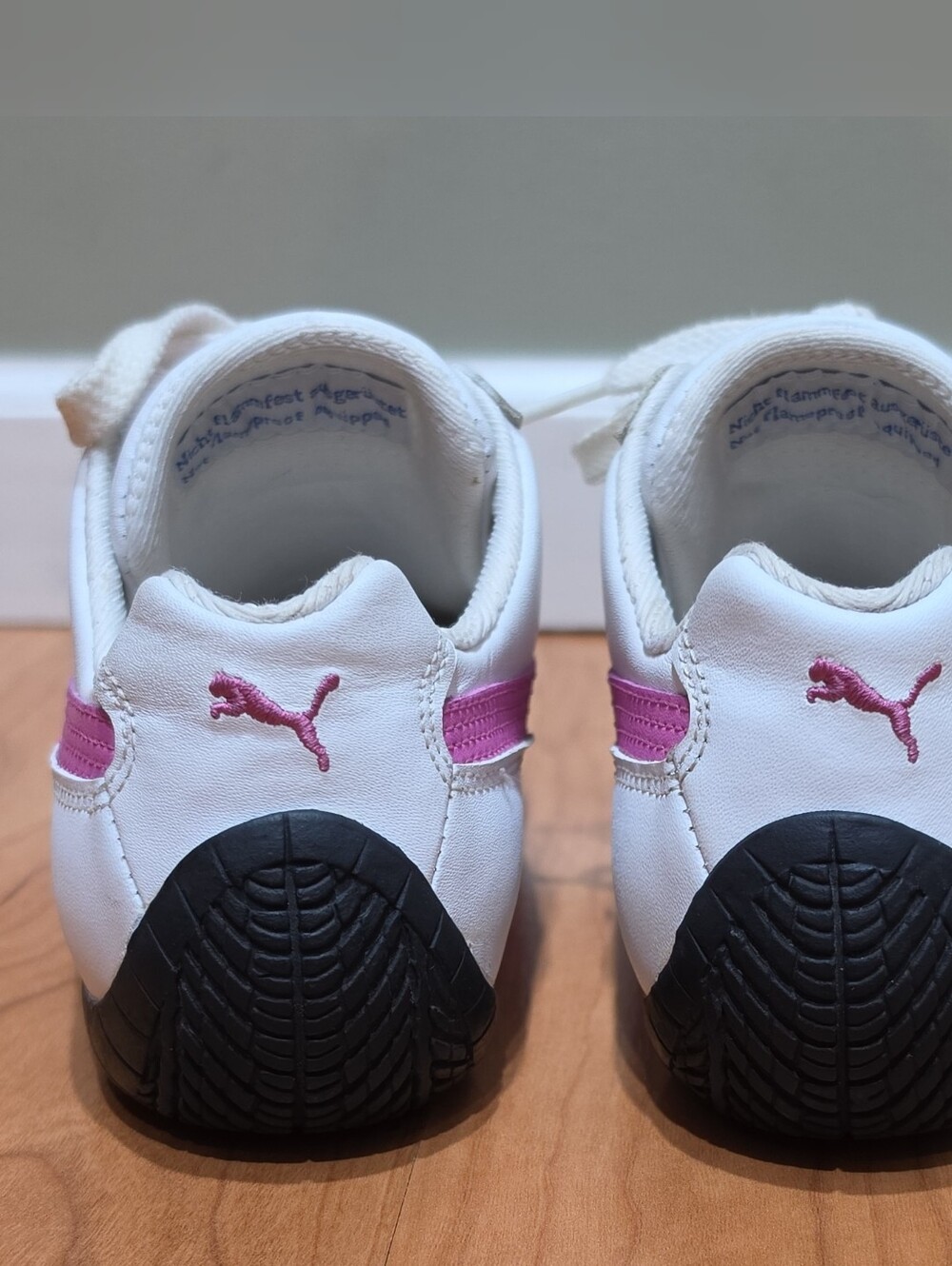 PUMA Speed Cat ST Low Top Lace-Up Athletic Sneakers White/ Pink Black 300535-07 - Picture 4 of 16